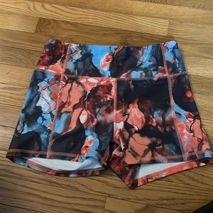 Fun printed multi colored biker shorts
